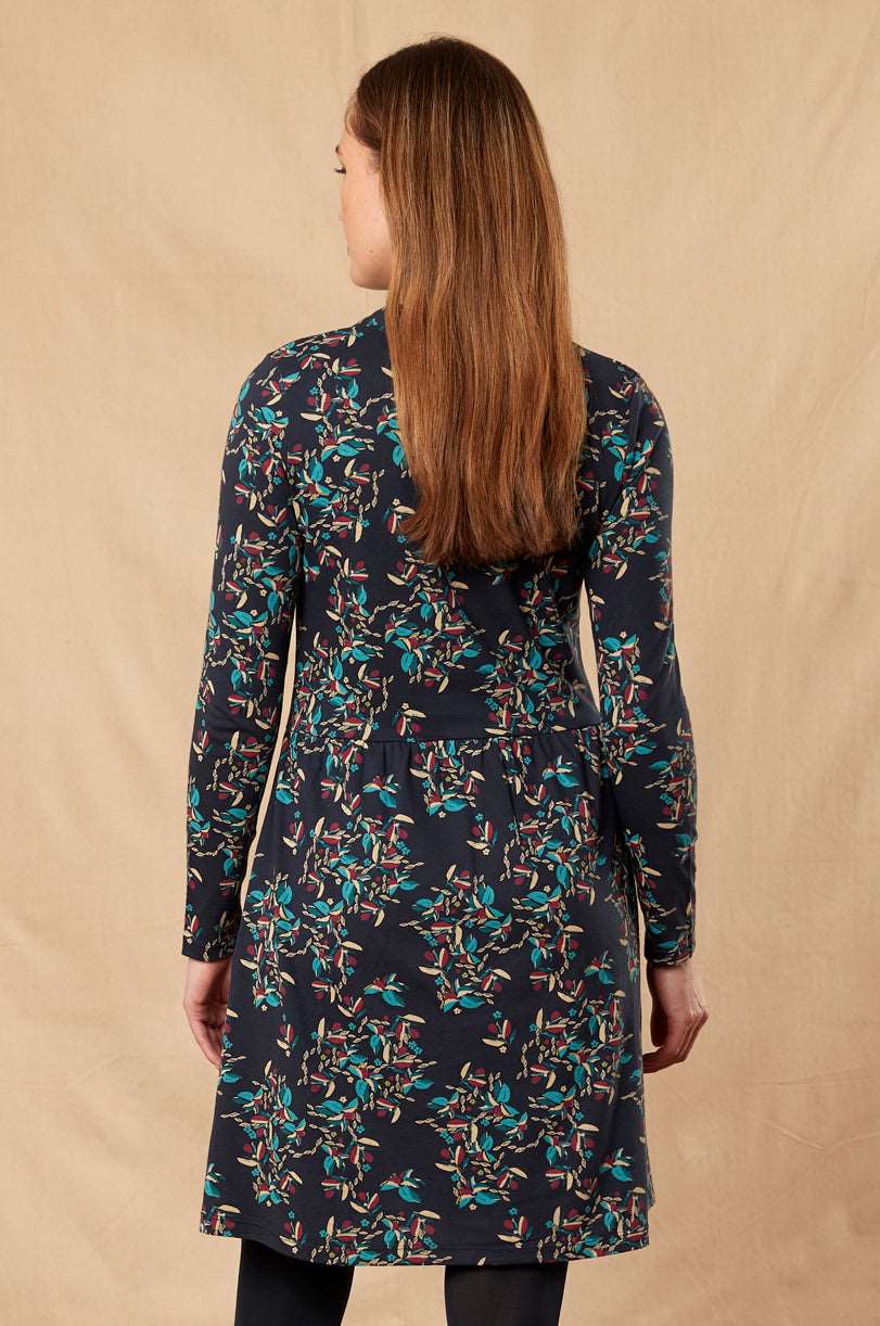 HR3103  Gathered Detail Tunic Dress