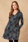 HR3103  Gathered Detail Tunic Dress