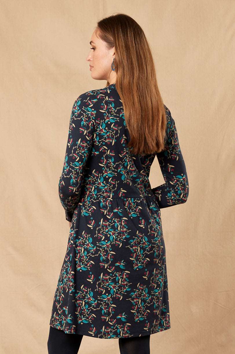 HR3103  Gathered Detail Tunic Dress