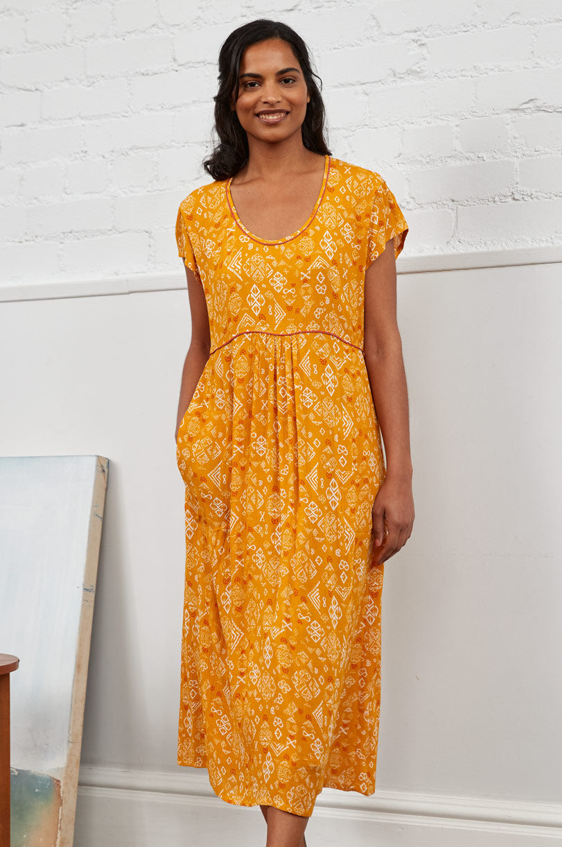 KA2113 Waist Seam Midi Dress