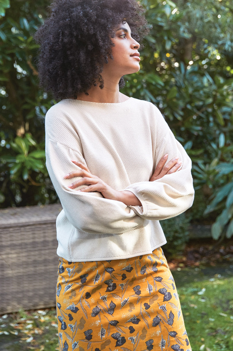 KD7054 Organic Cotton Bubble Sleeve Jumper