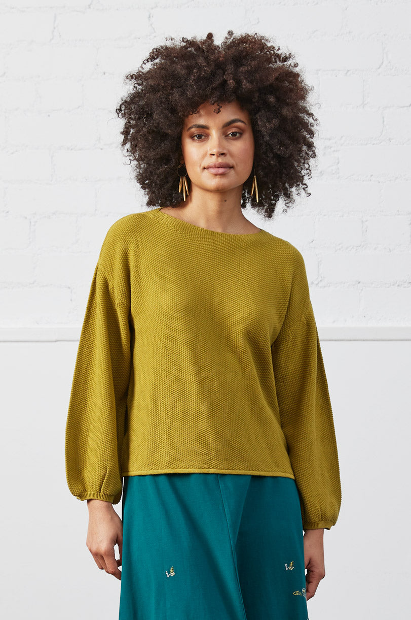 KD7054 Organic Cotton Bubble Sleeve Jumper