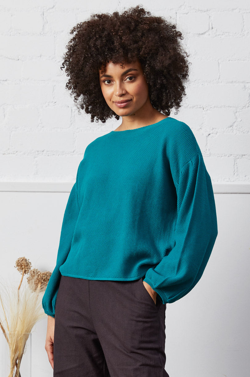 Organic Cotton Bubble Sleeve Jumper