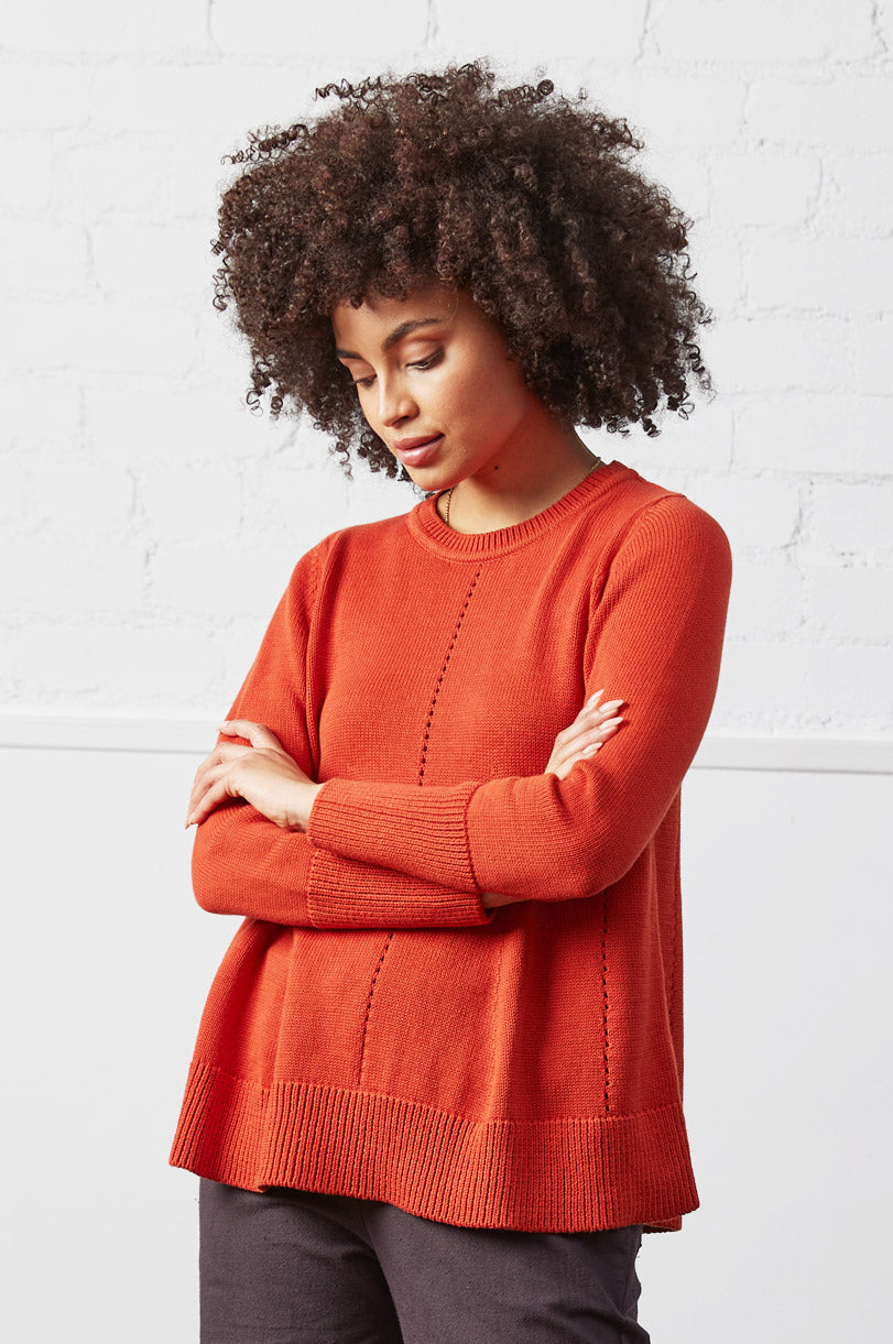 Cotton Fit and Flare Knit Jumper