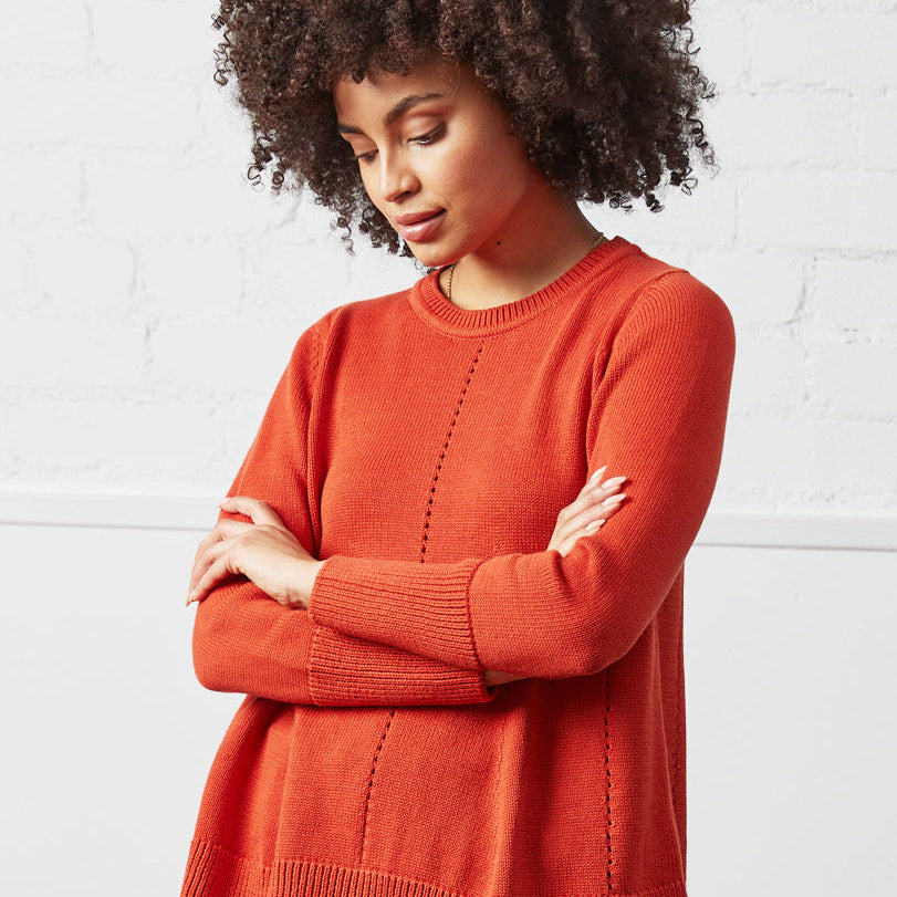 Cotton Fit and Flare Knit Jumper