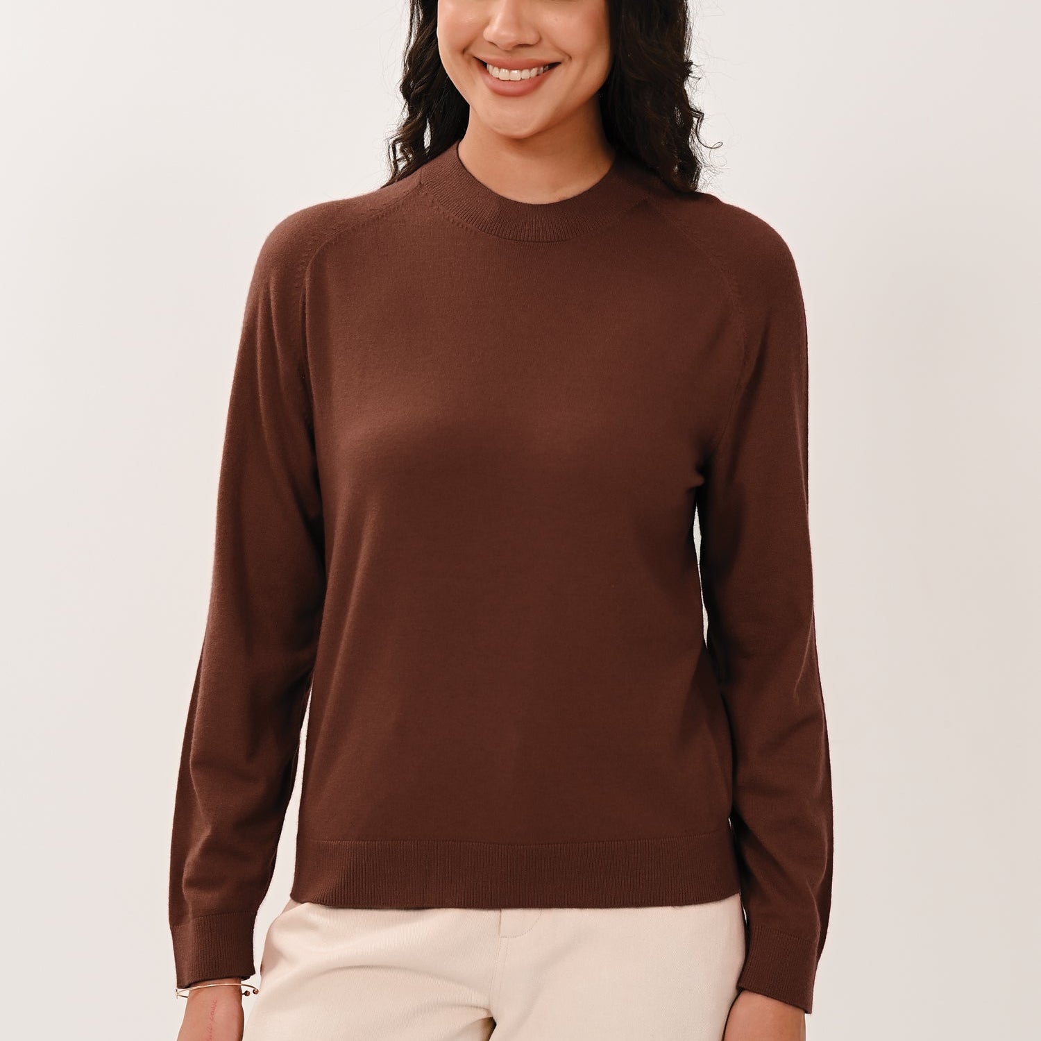 AW26 Saddle Shoulder Jumper - Chocolate