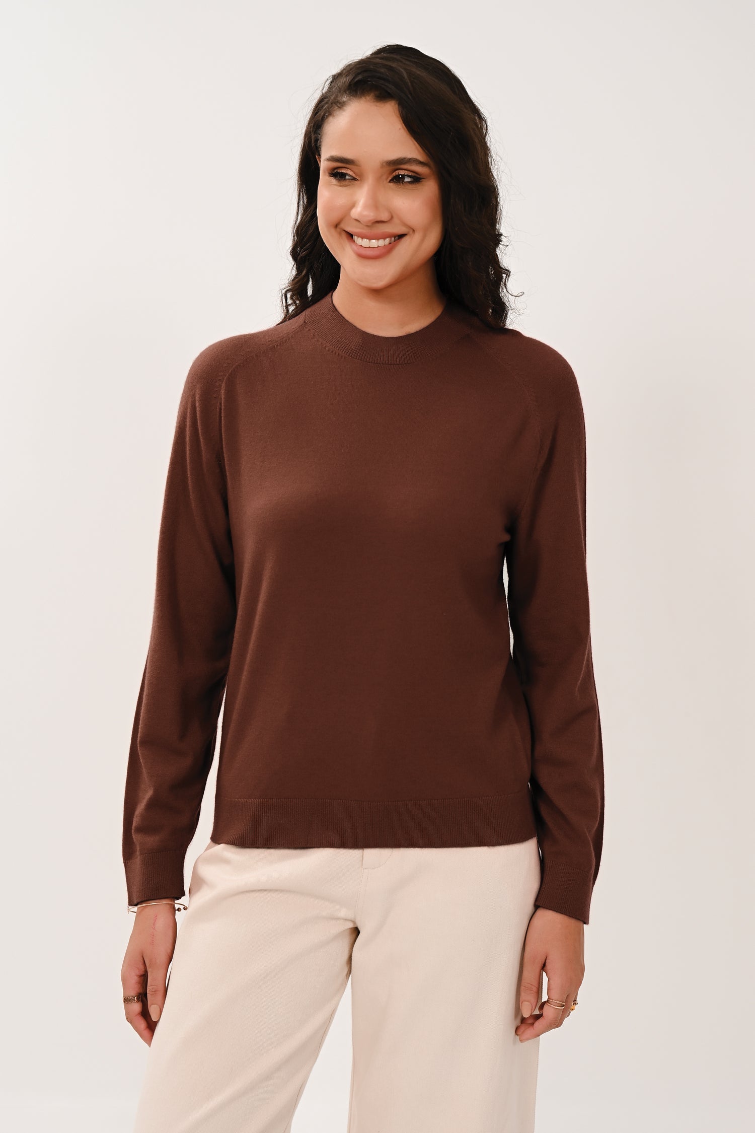 AW26 Saddle Shoulder Jumper - Chocolate
