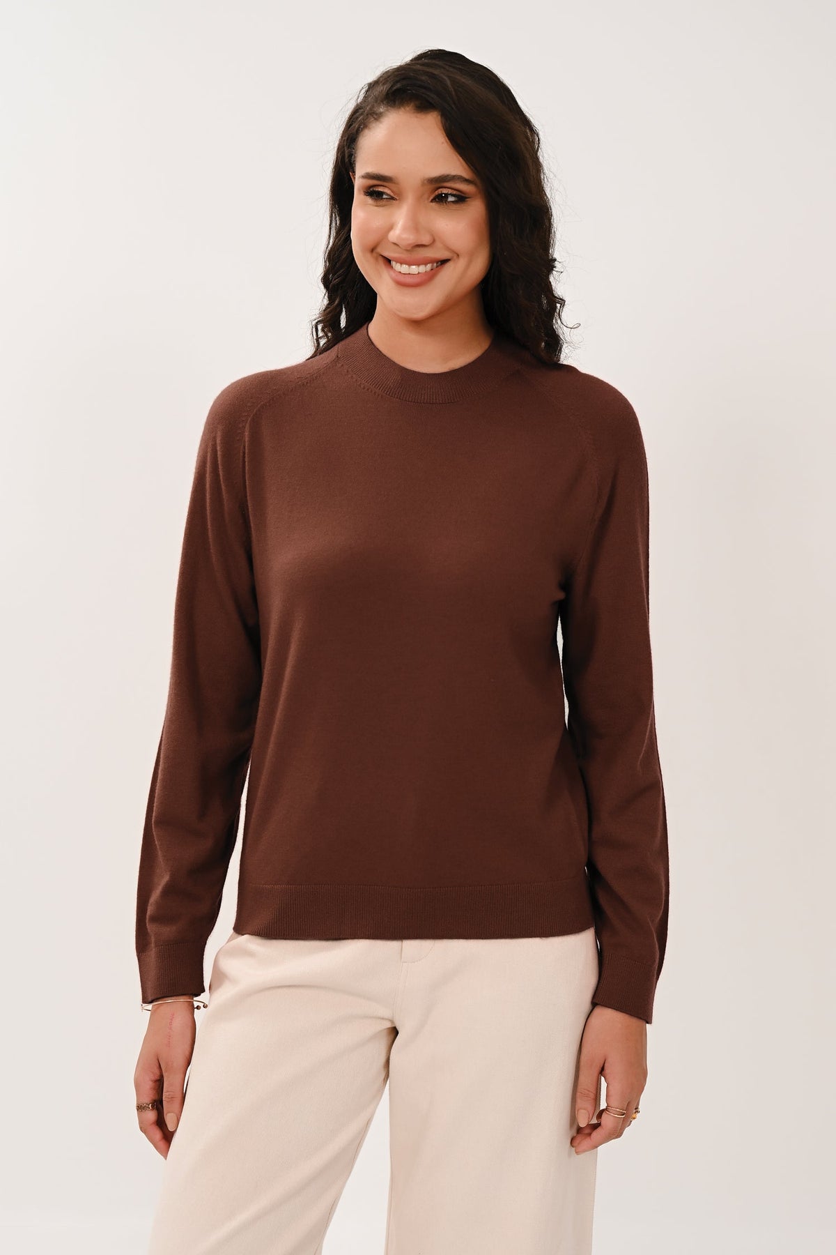 AW26 Saddle Shoulder Jumper - Chocolate