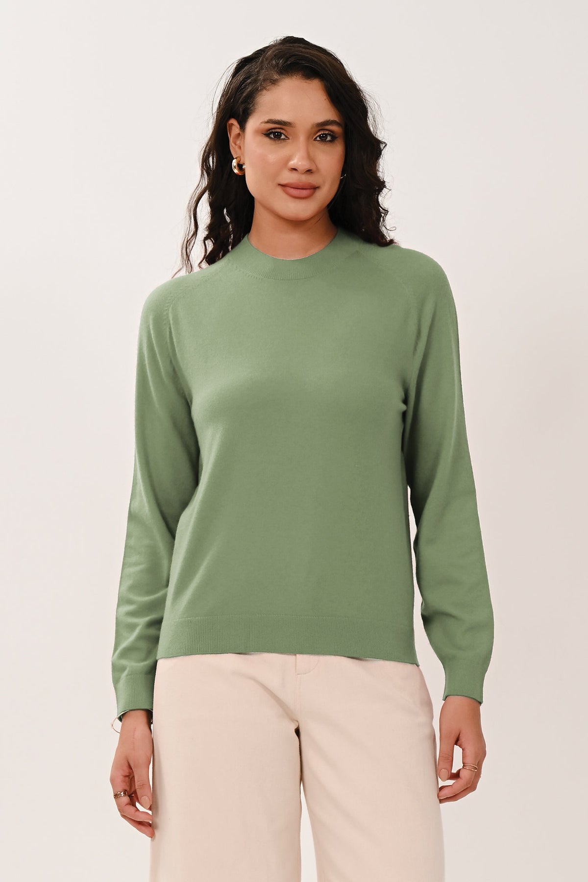 AW26 Saddle Shoulder Jumper - Sage