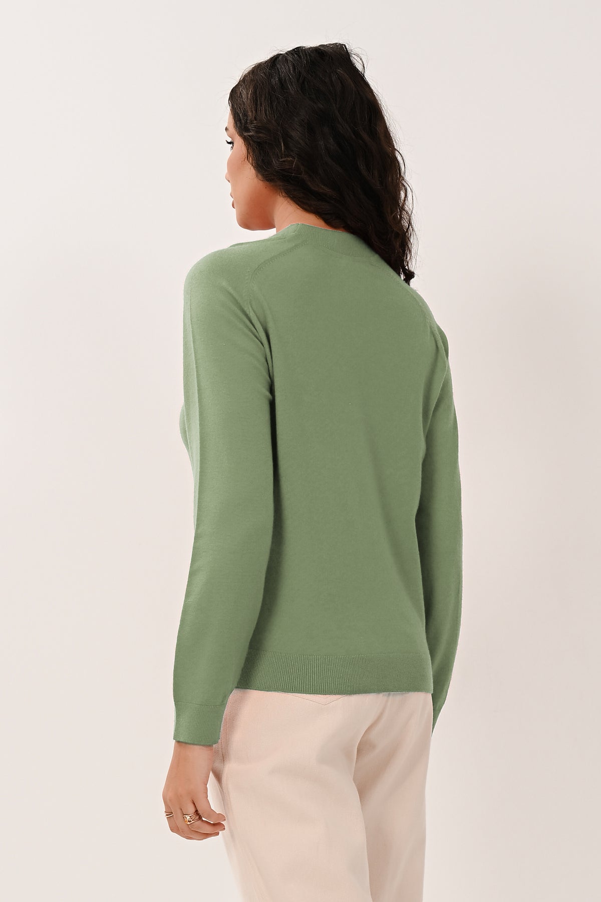 AW26 Saddle Shoulder Jumper - Sage