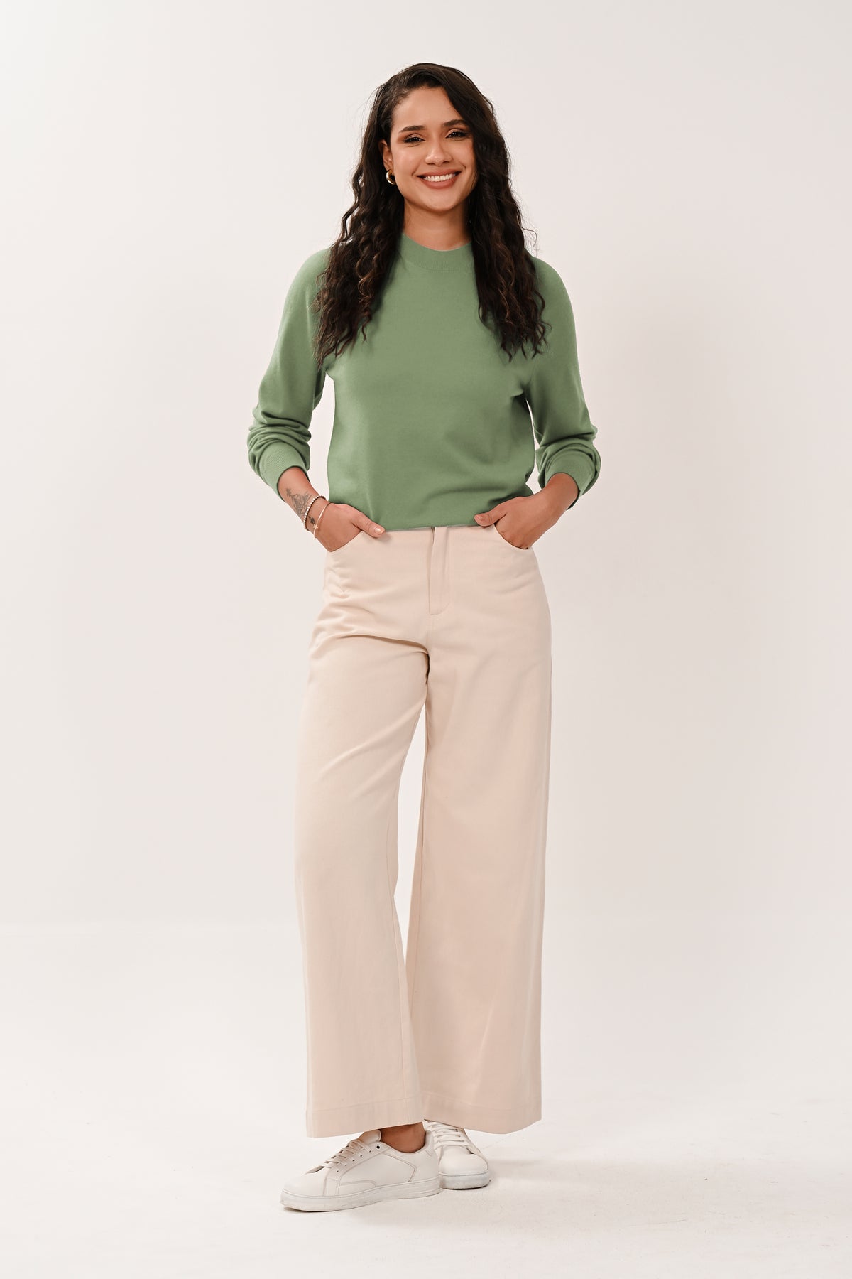 AW26 Saddle Shoulder Jumper - Sage