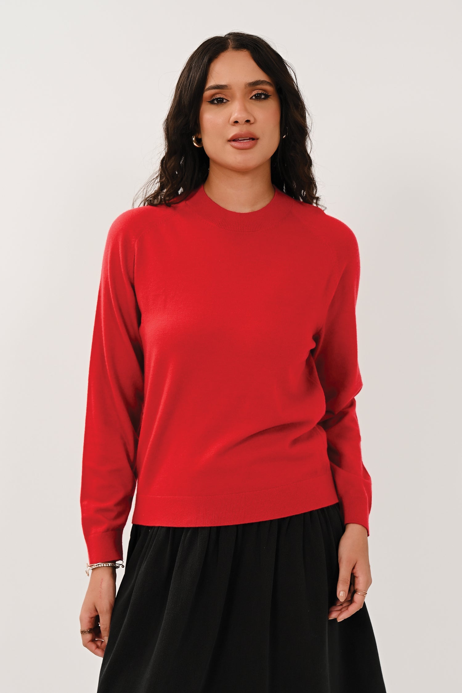 AW26 Saddle Shoulder Jumper - Scarlet