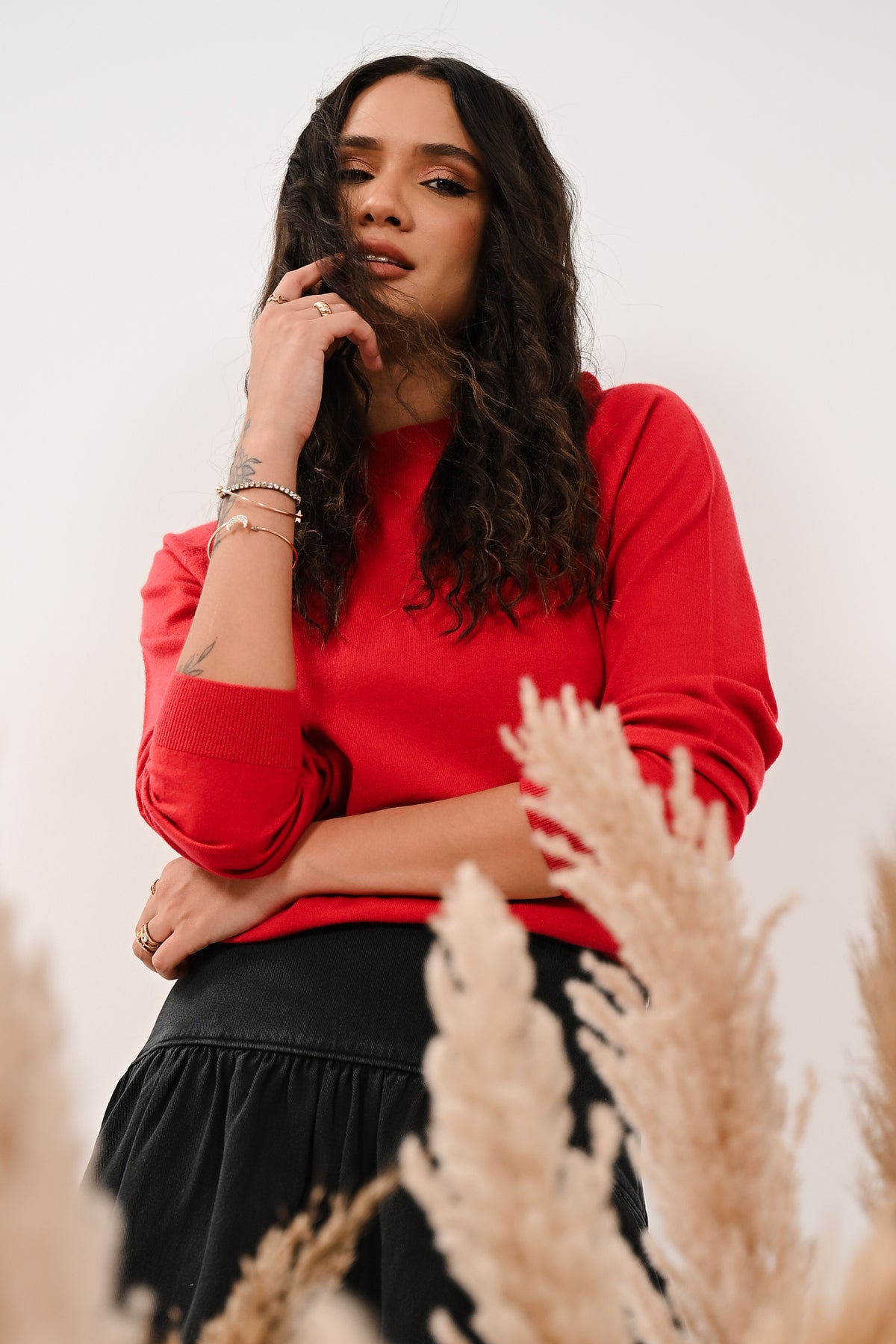 AW26 Saddle Shoulder Jumper - Scarlet