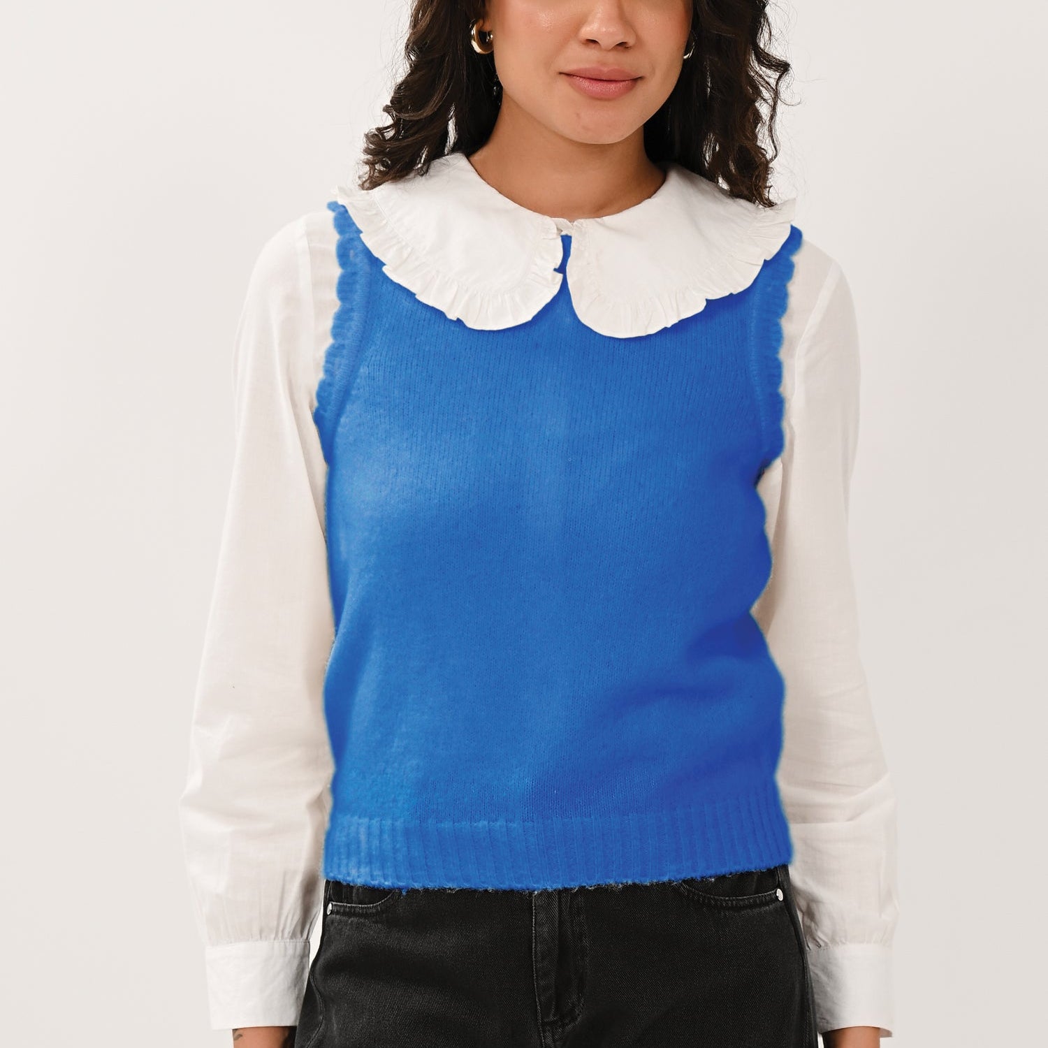 AW26 Scallop Vest - Cobalt