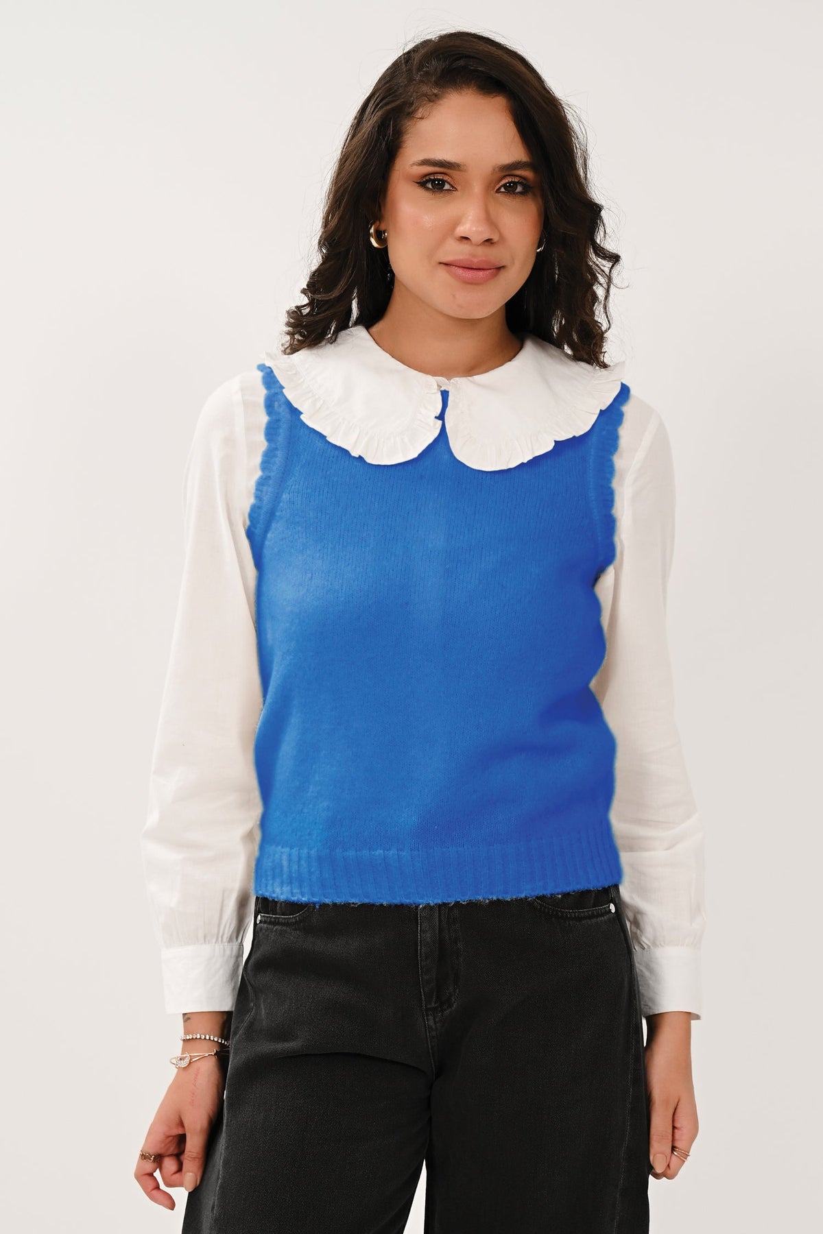 AW26 Scallop Vest - Cobalt