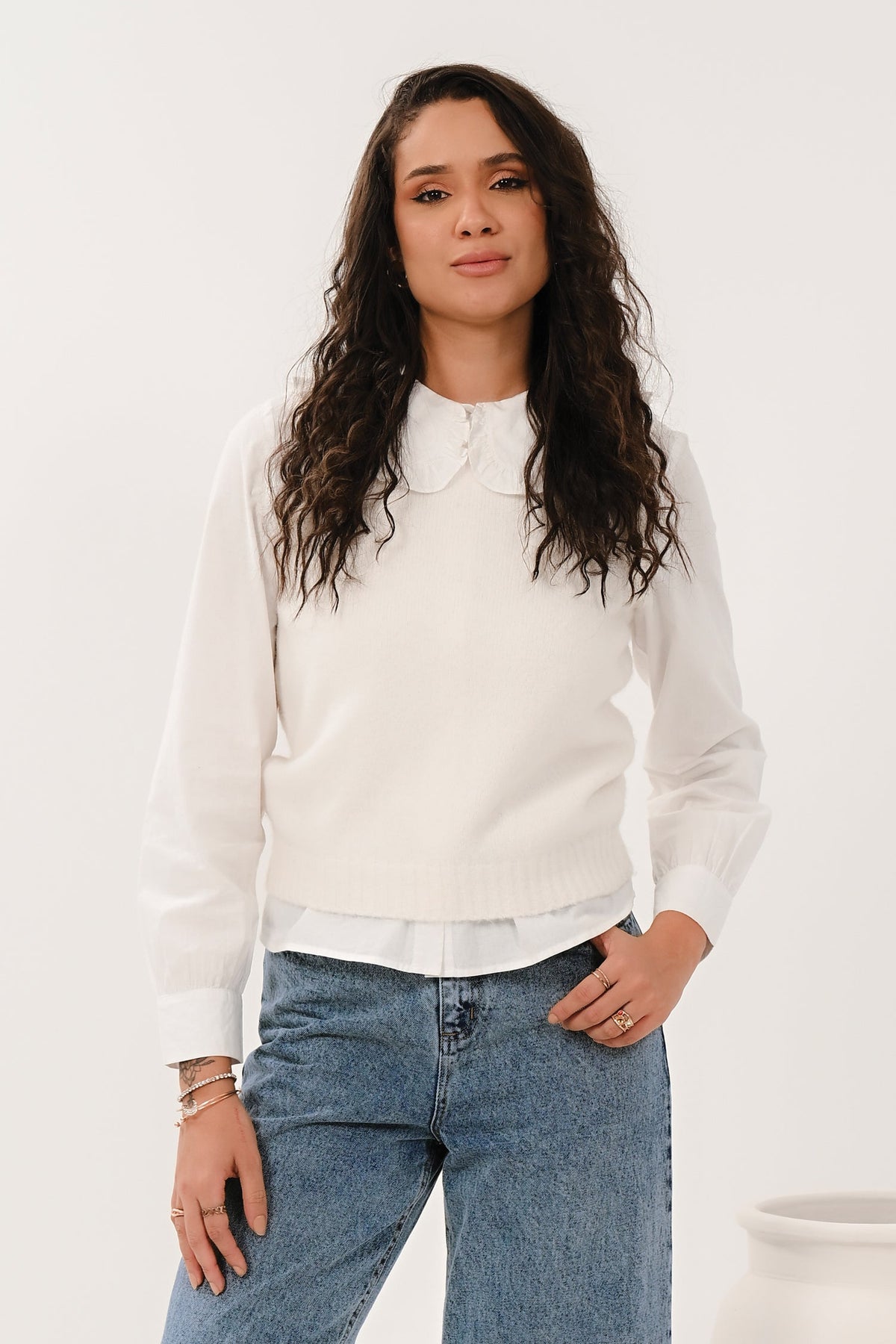 AW26 Scallop Vest - Ivory