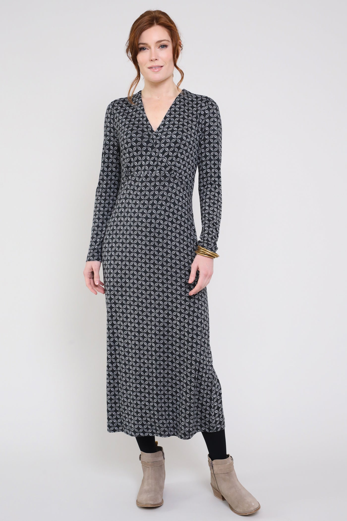 Ecovero Wrap Front Midi Dress - Front side
