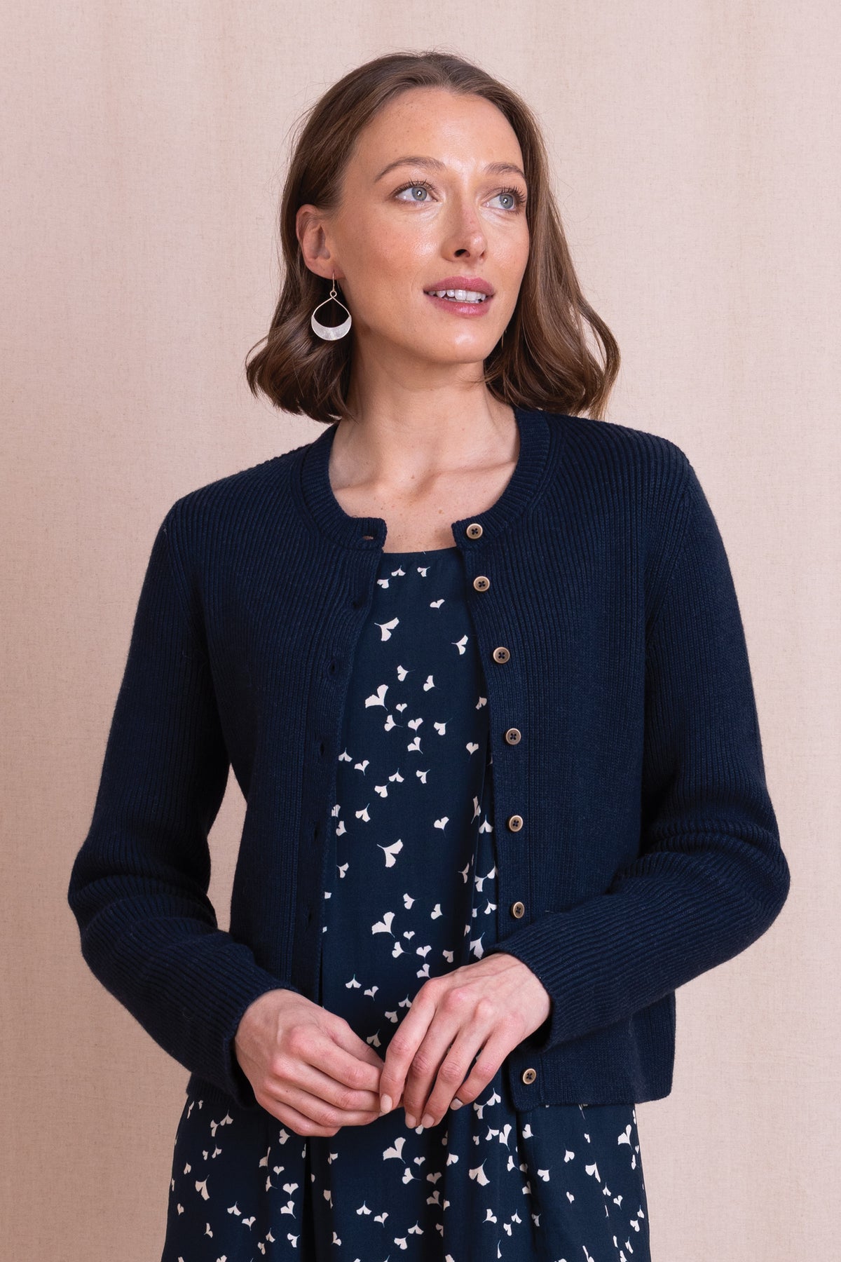 AW26 Organic Cotton Cardigan - Navy
