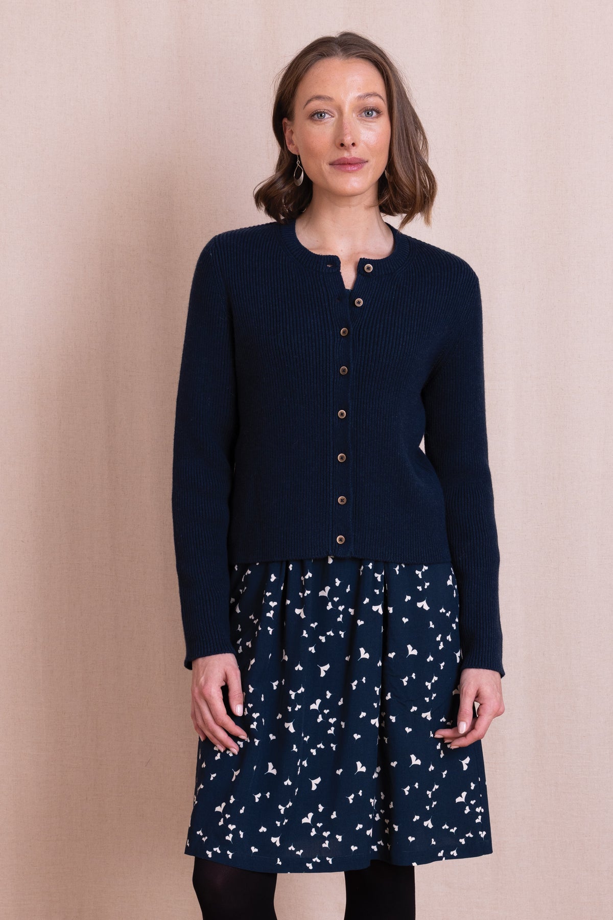 AW26 Organic Cotton Cardigan - Navy