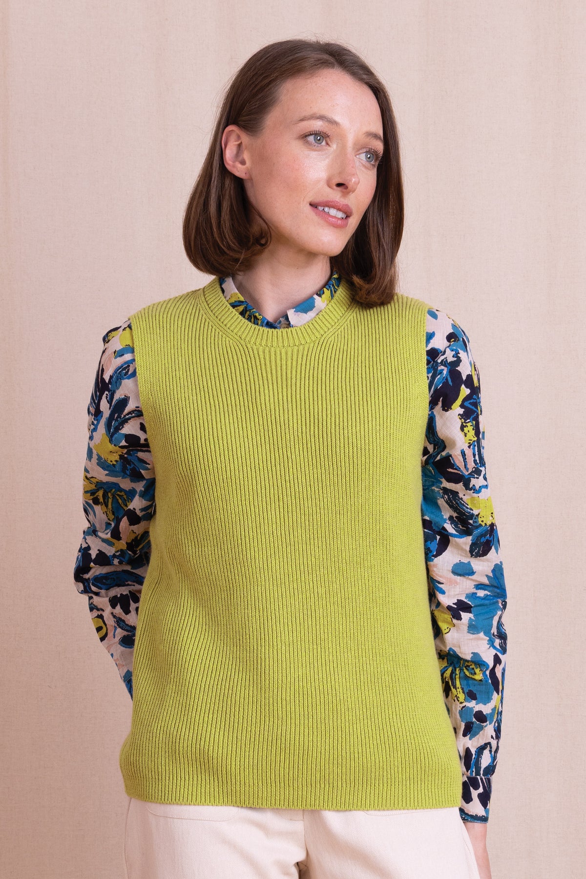 AW26 Organic Cotton Knitted Vest - Citrus