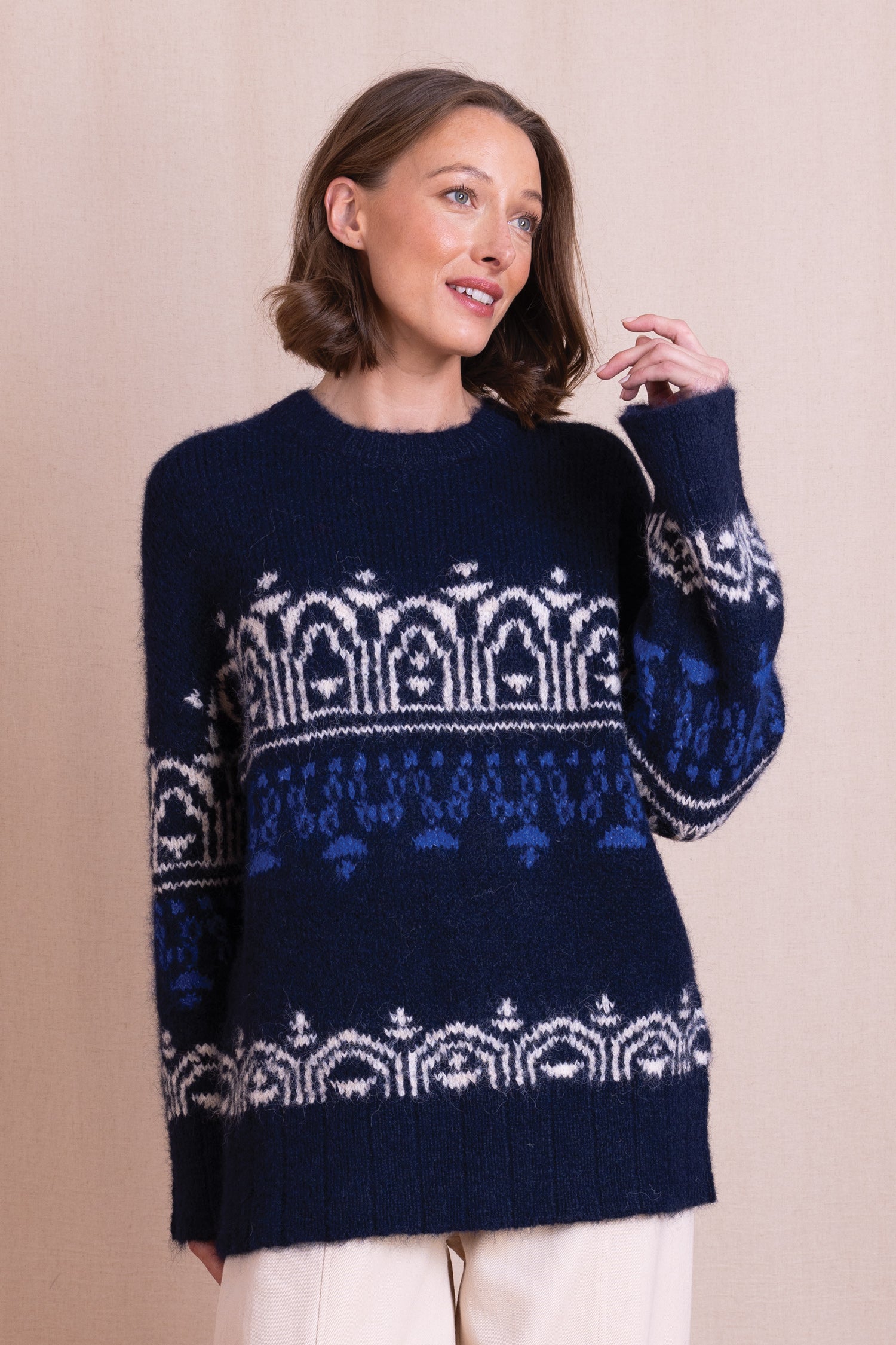 AW26 Fairisle Knitted Jumper - Navy
