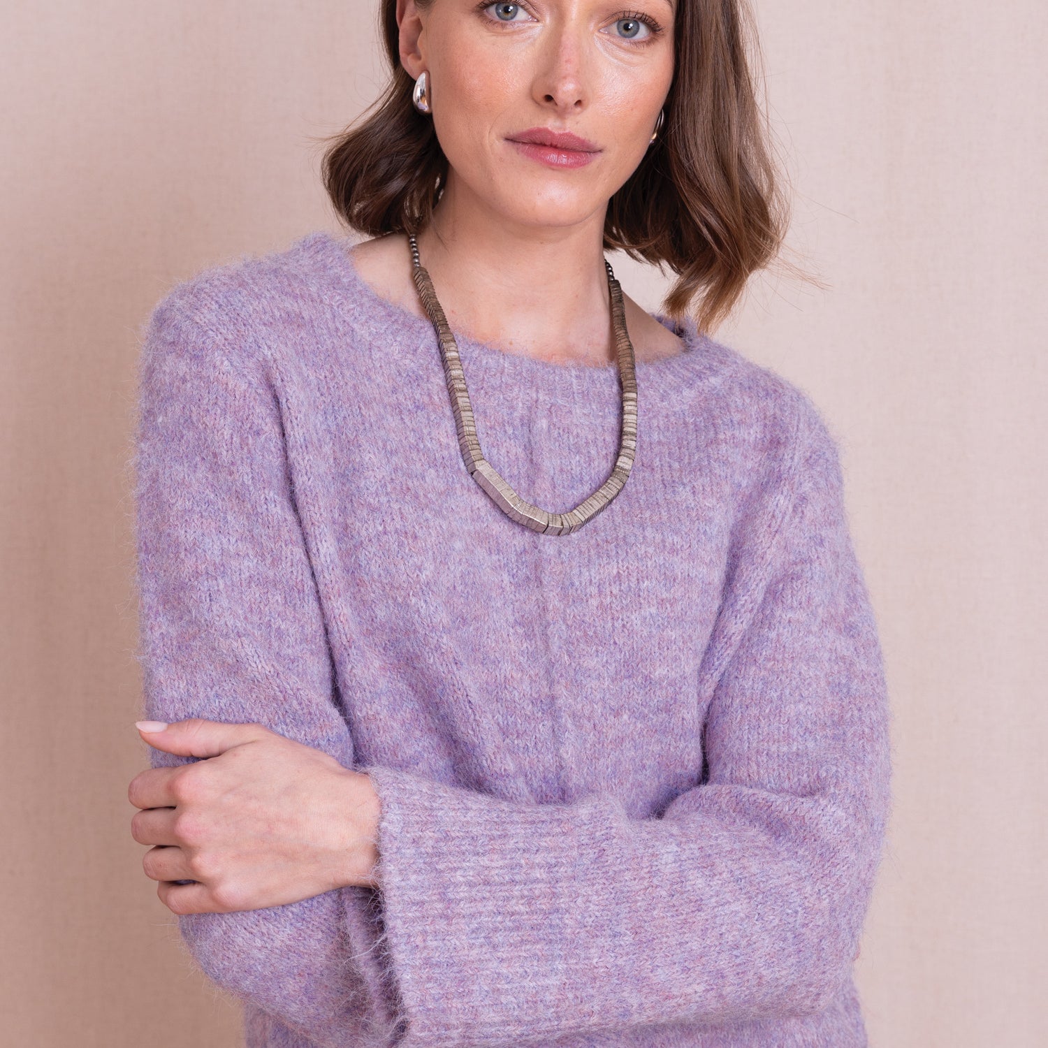 AW26 Plain Cropped Jumper - Lilac