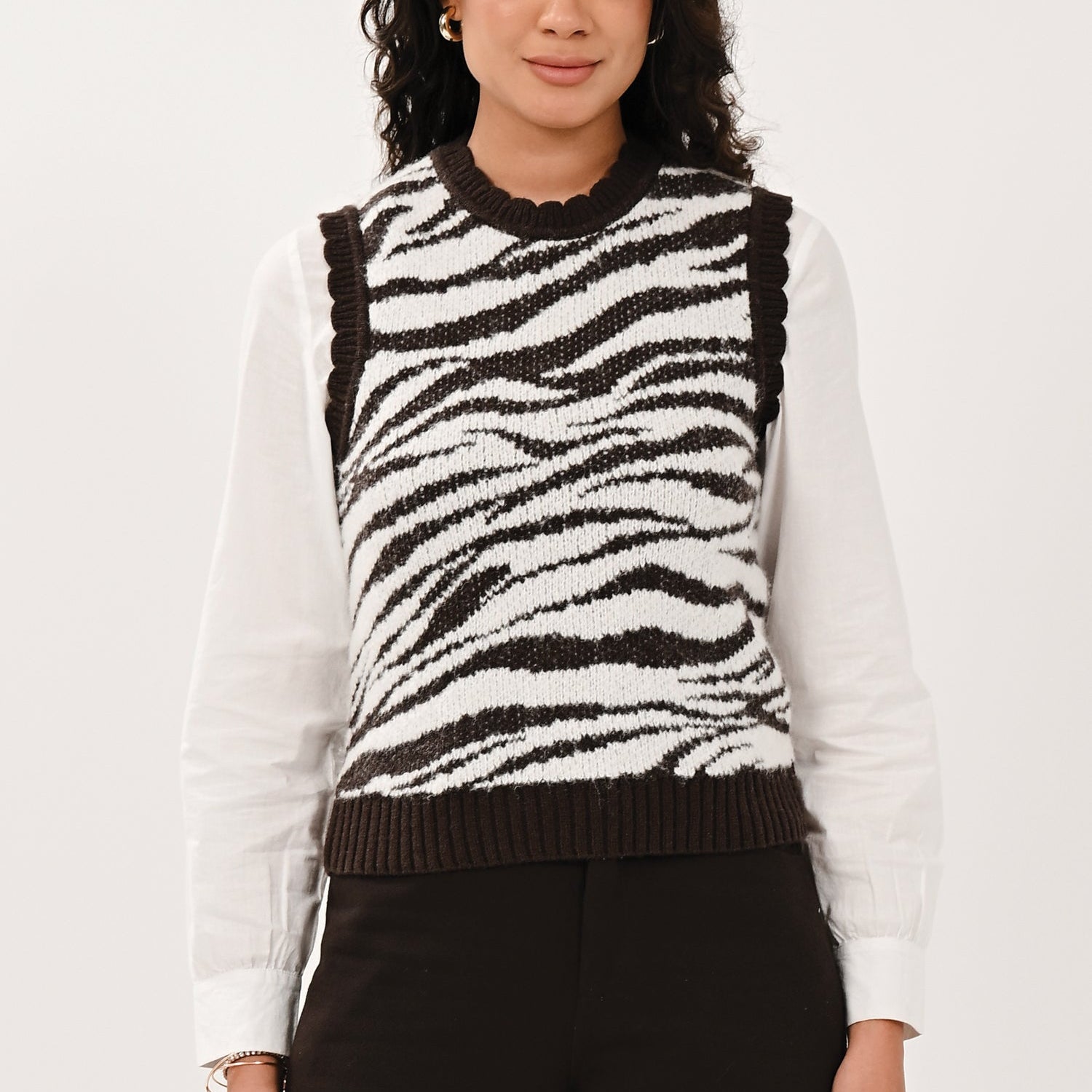 AW26 Scallop Vest - Chocolate