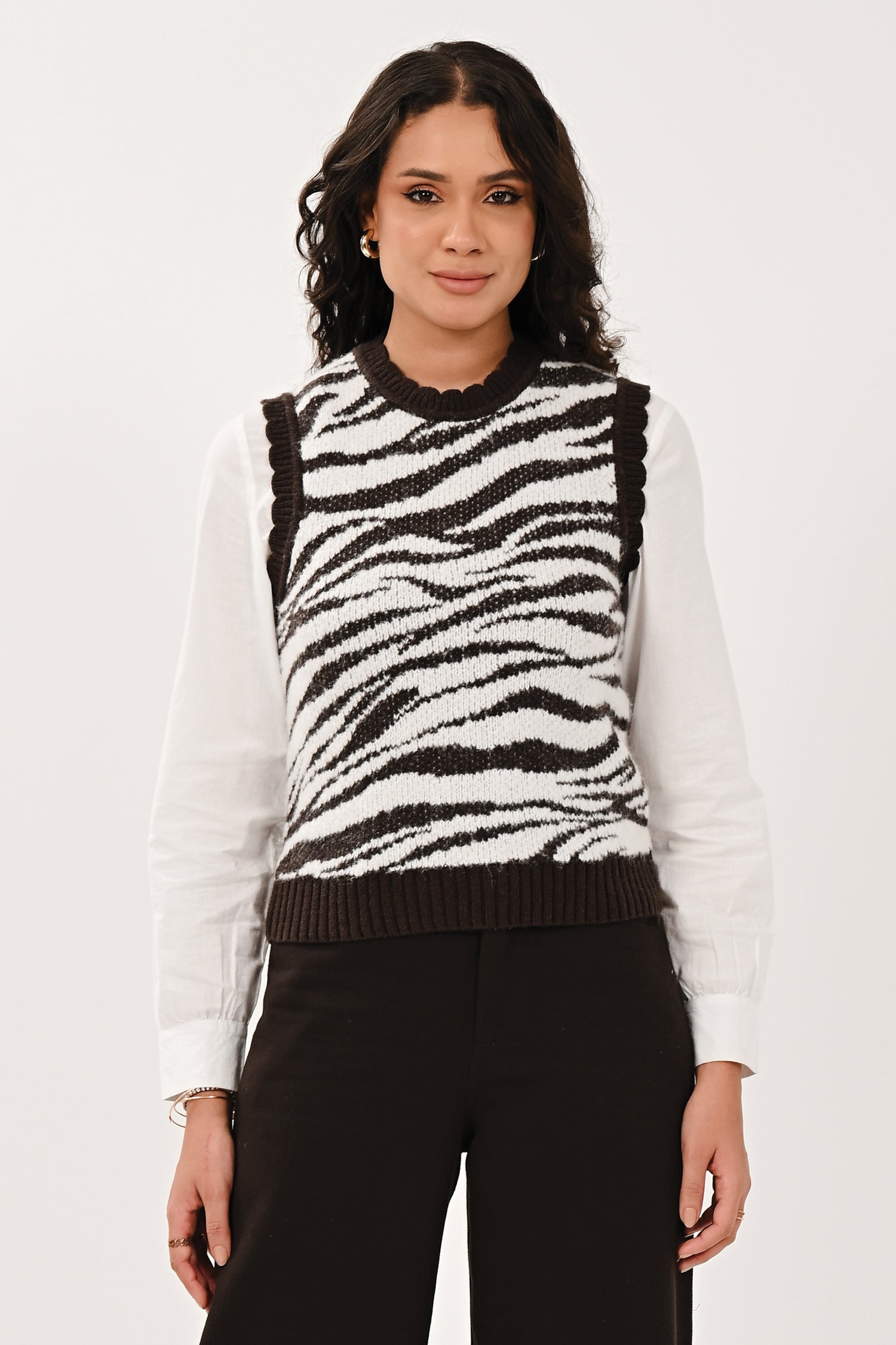AW26 Scallop Vest - Chocolate