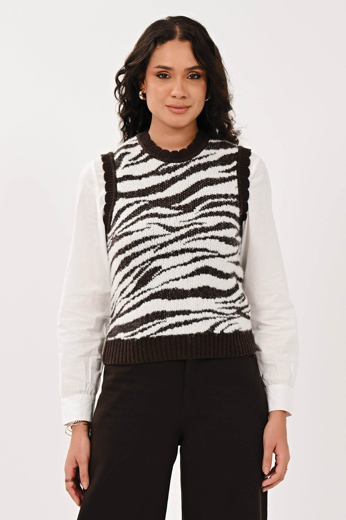 AW26 Scallop Vest - Chocolate