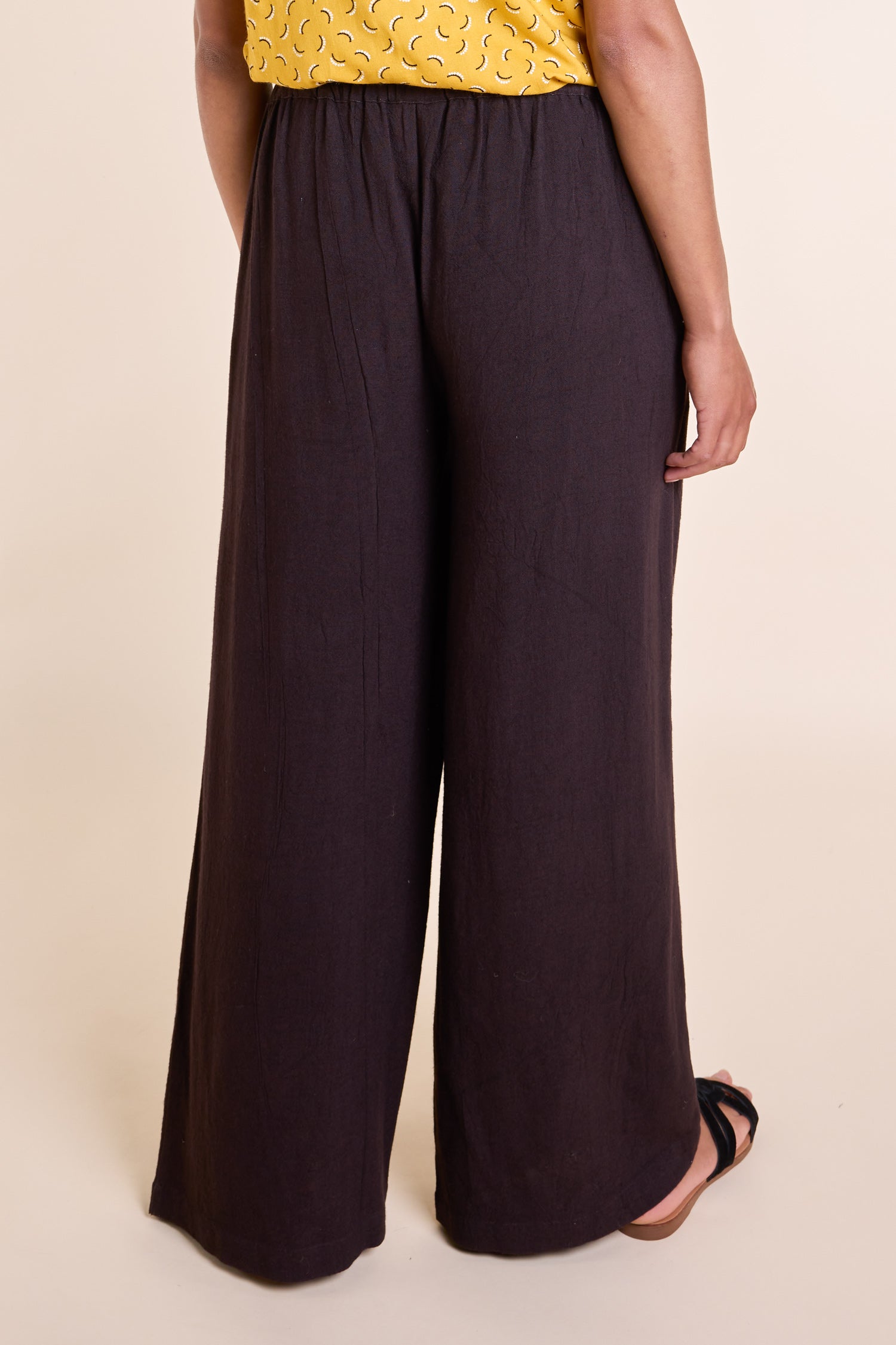 SS25 Linen Wide Leg Trouser - Chocolate