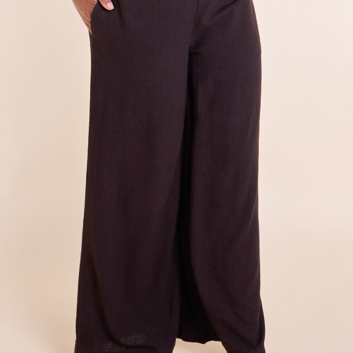 SS25 Linen Wide Leg Trouser - Chocolate