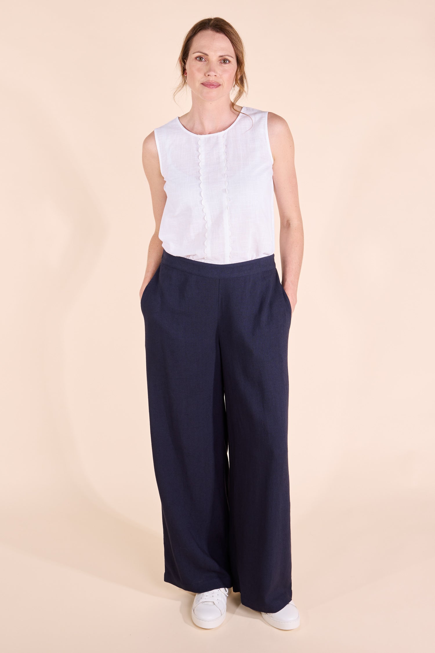 SS25 Linen Wide Leg Trouser - Ink