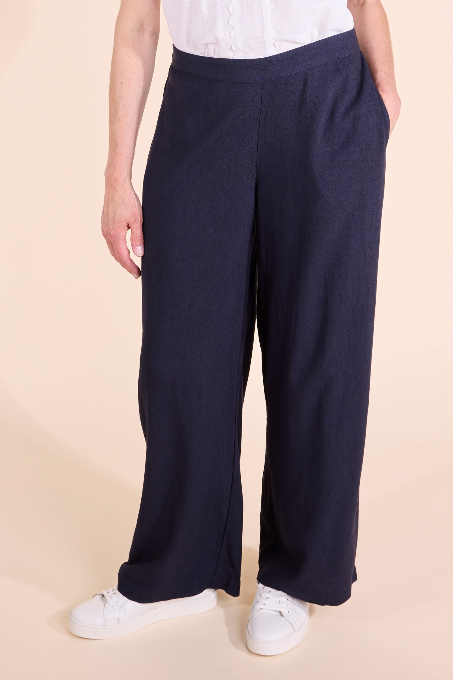 SS25 Linen Wide Leg Trouser - Ink