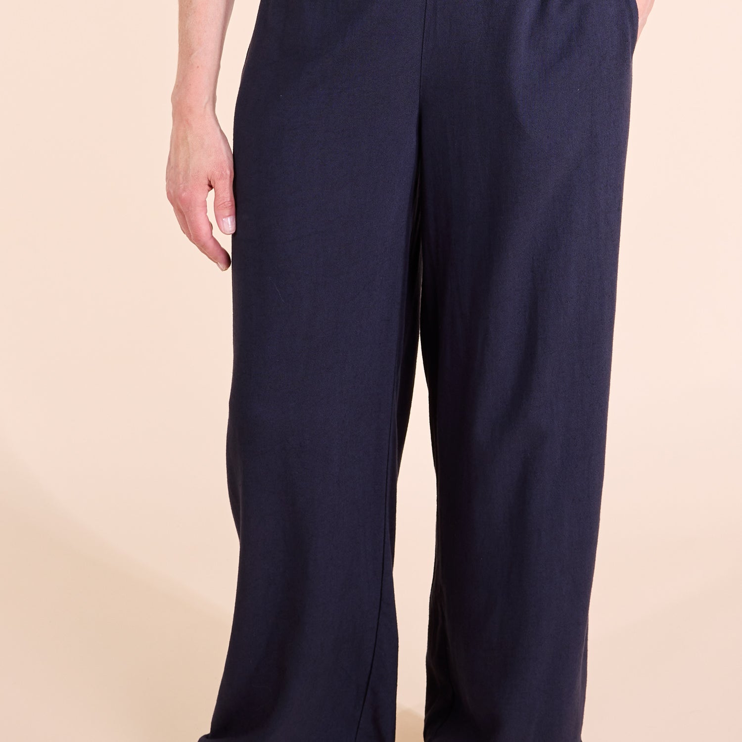 SS25 Linen Wide Leg Trouser - Ink