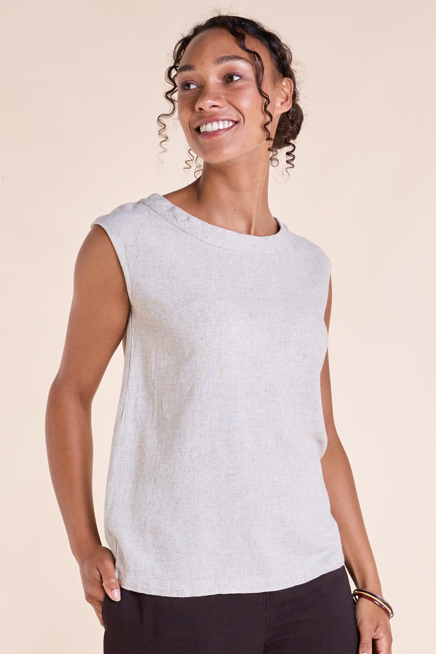 SS25 Boxy Linen Top - Natual