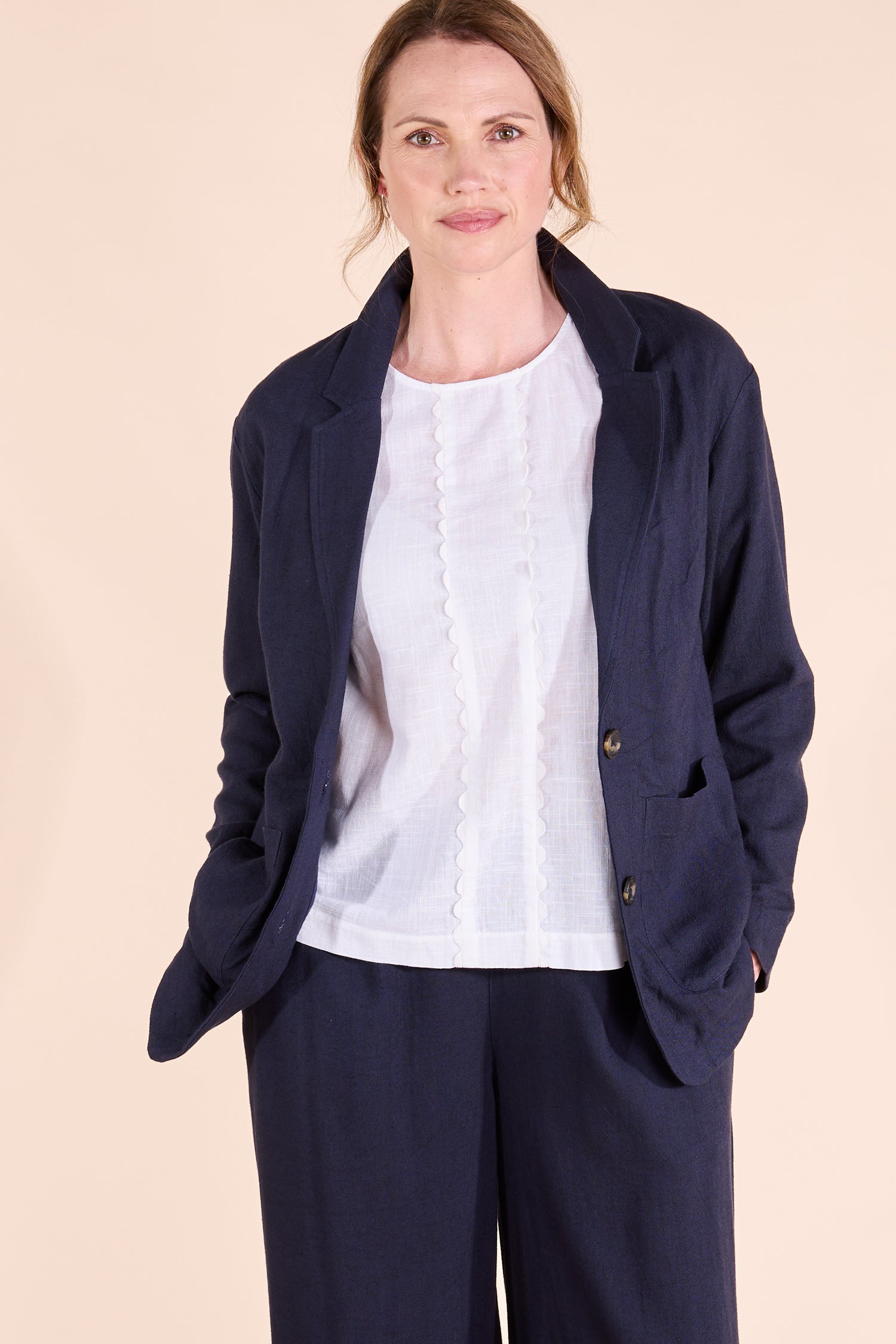 SS25 Relaxed Linen Jacket - Ink