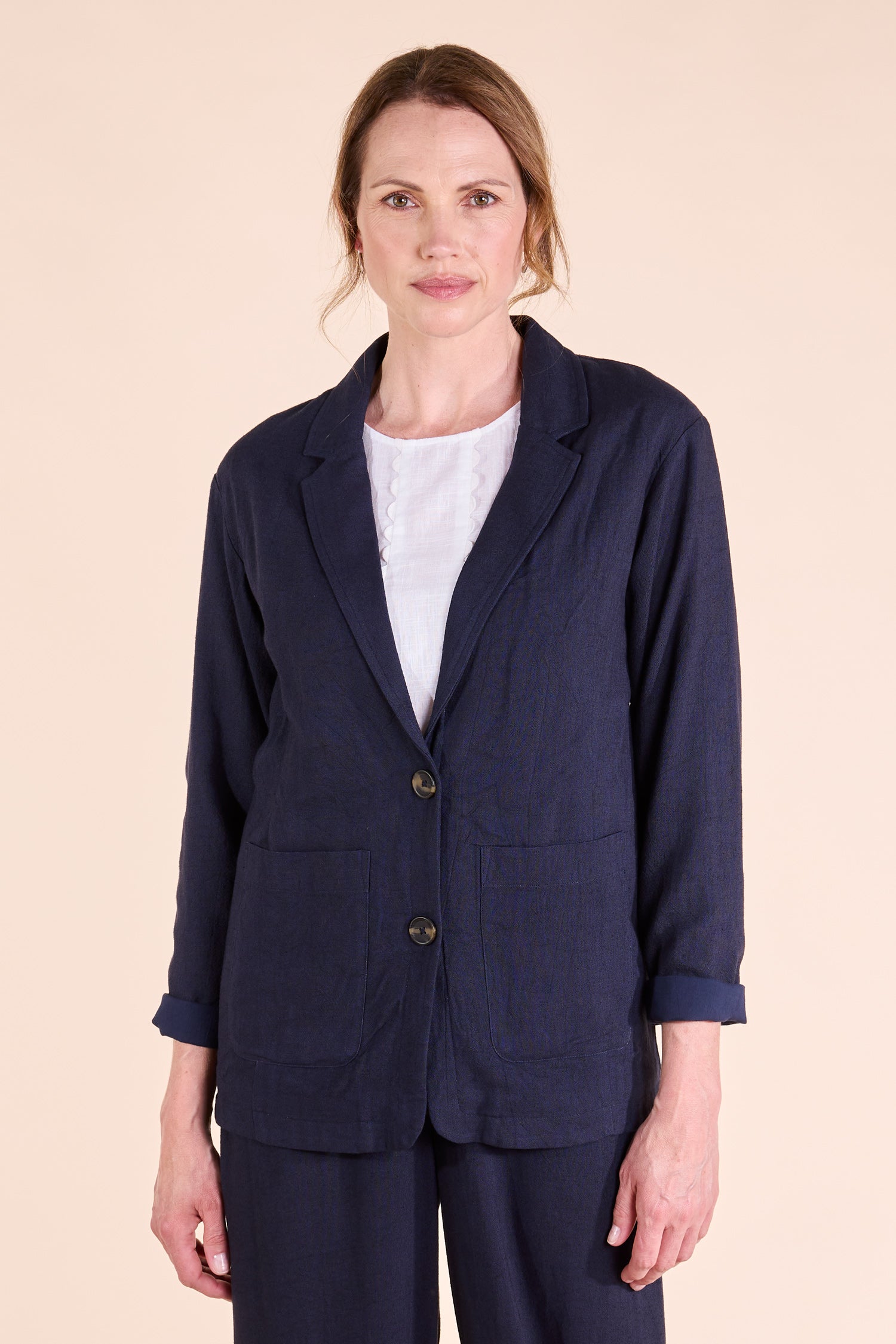 SS25 Relaxed Linen Jacket - Ink