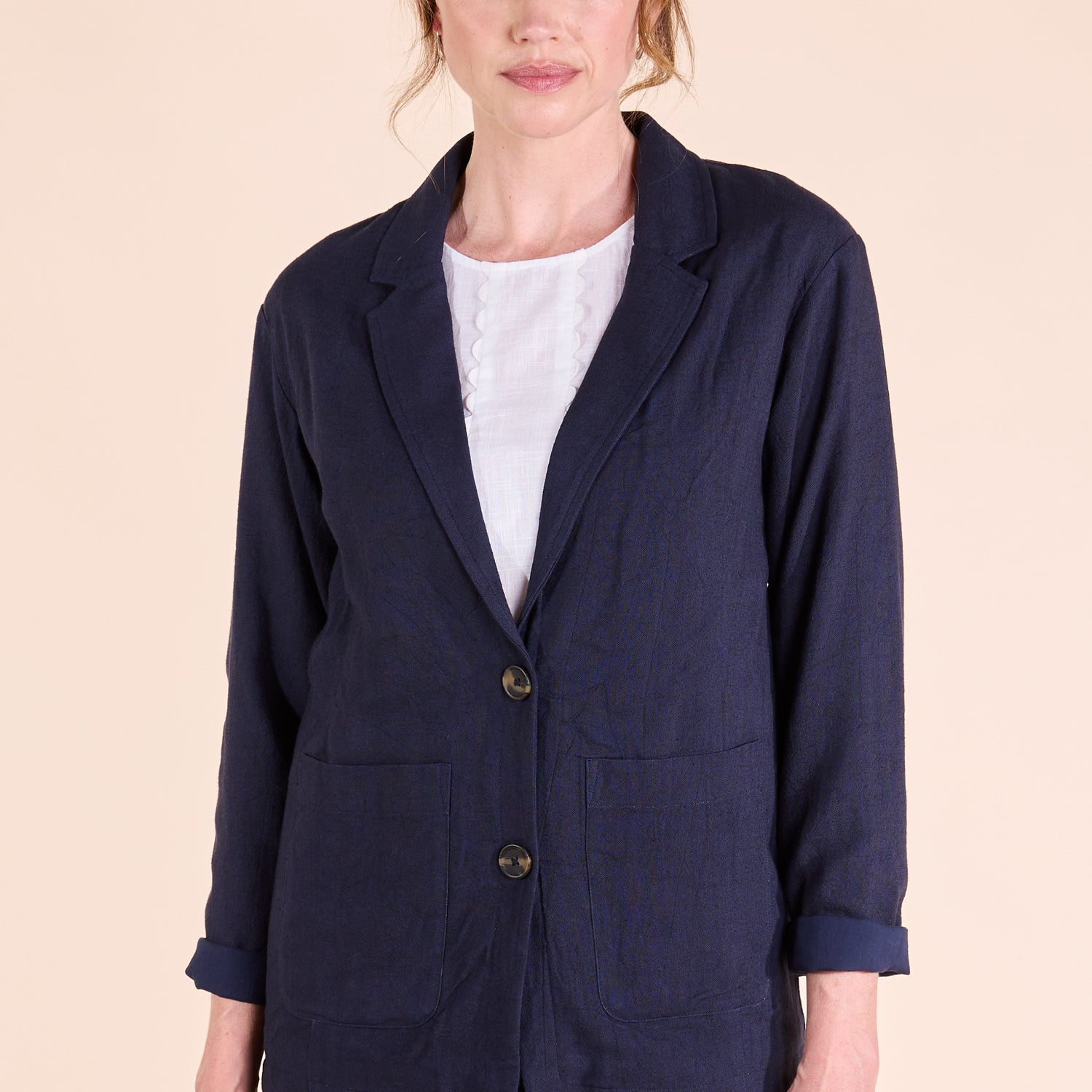 SS25 Relaxed Linen Jacket - Ink