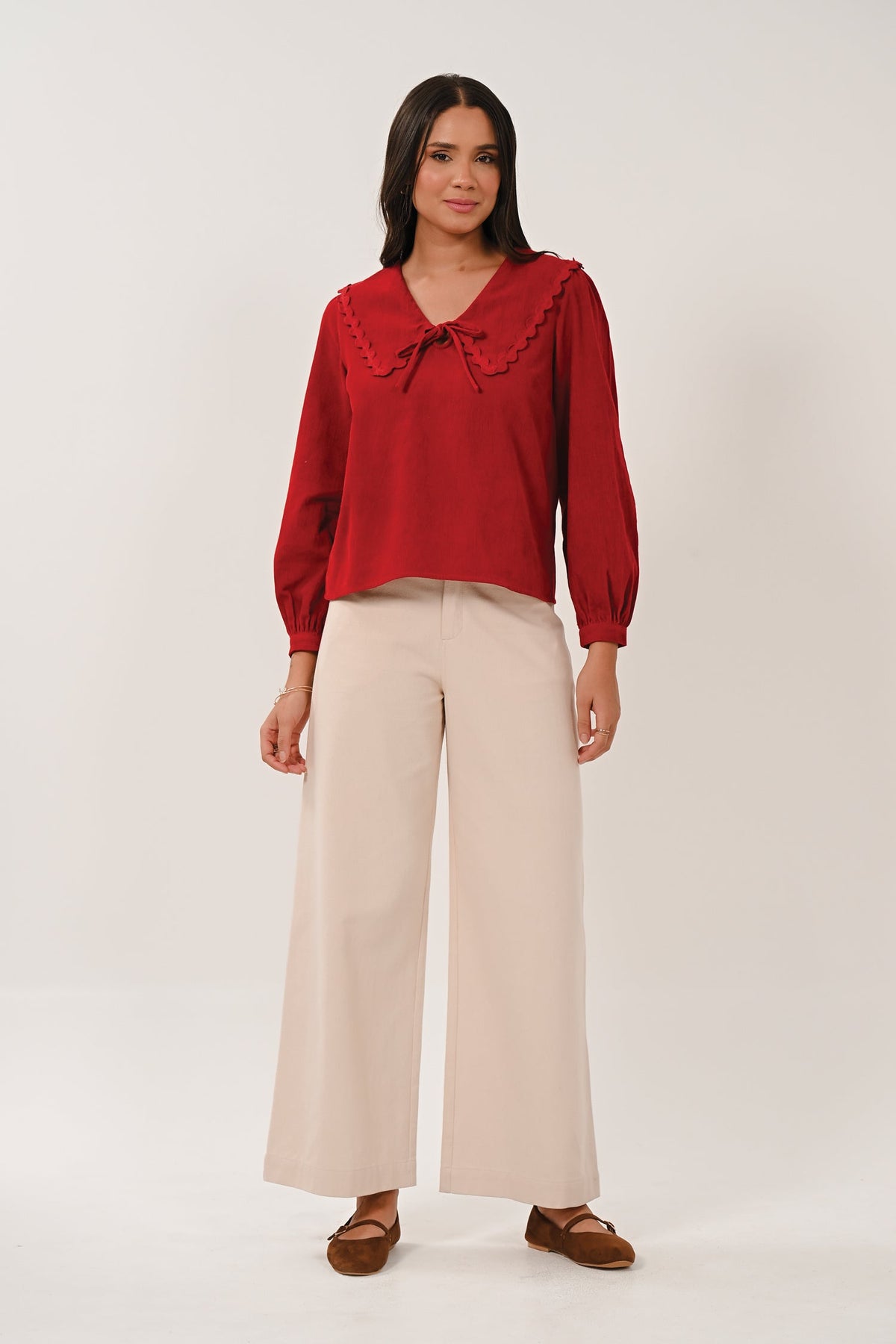 AW26 Collar Top - Rio Red