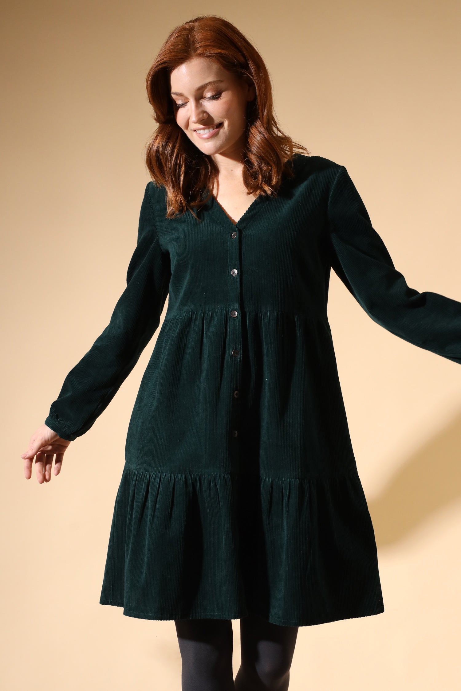 Cotton Chunky Cord Tiered Tunic Dress