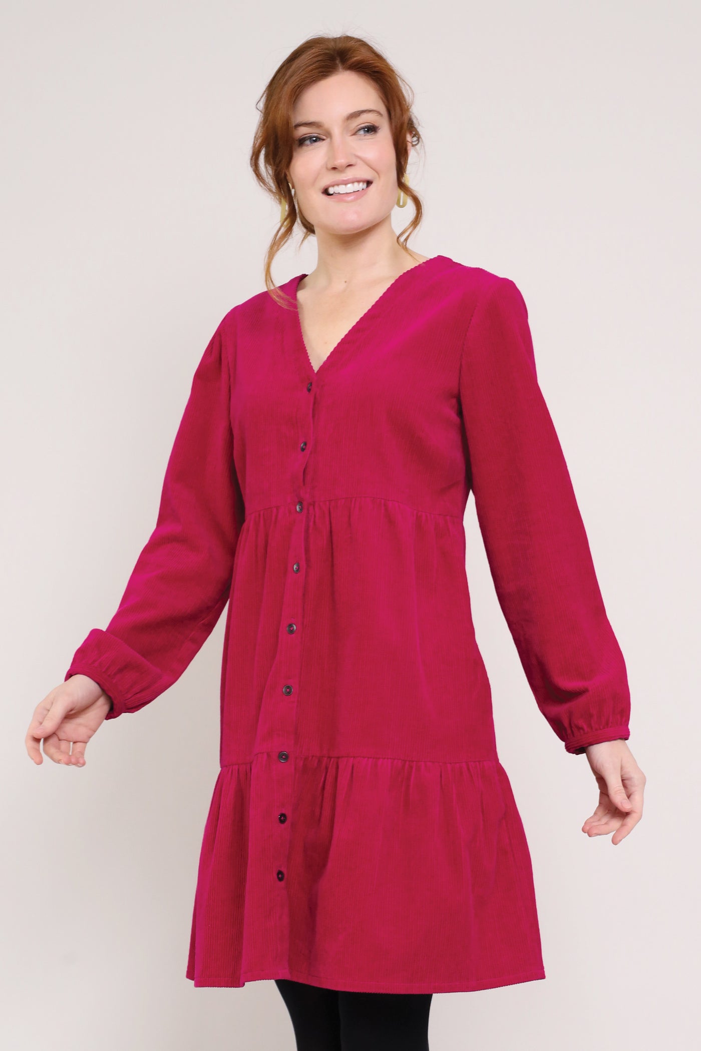 Cotton Chunky Cord Tiered Tunic Dress