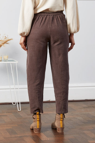 Cotton Curved-Leg Trousers