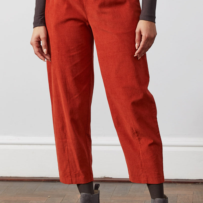 Cotton Curved-Leg Trousers