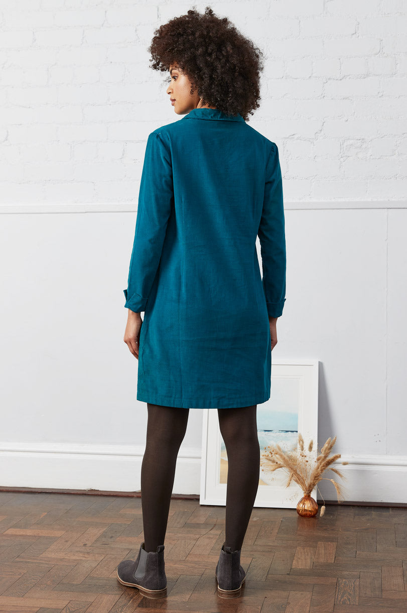 Cotton Plain Needlecord Tunic Dress