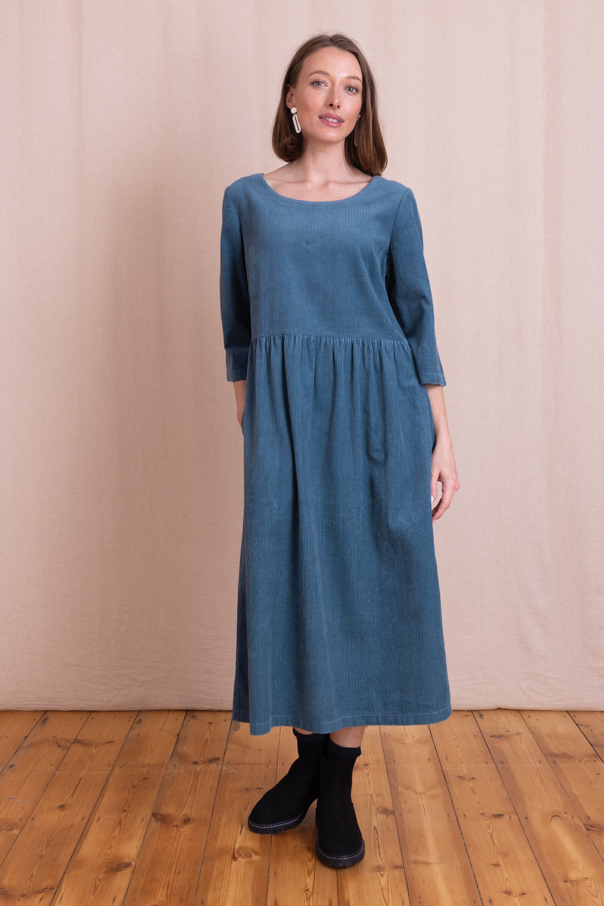AW26 Chunky Cord Midi Dress - Duck