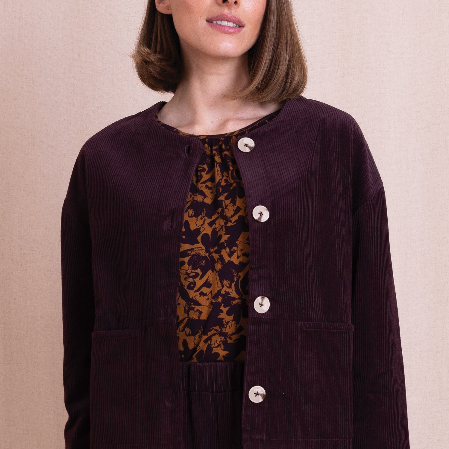 AW26 Chunky Cord Jacket - Burgandy