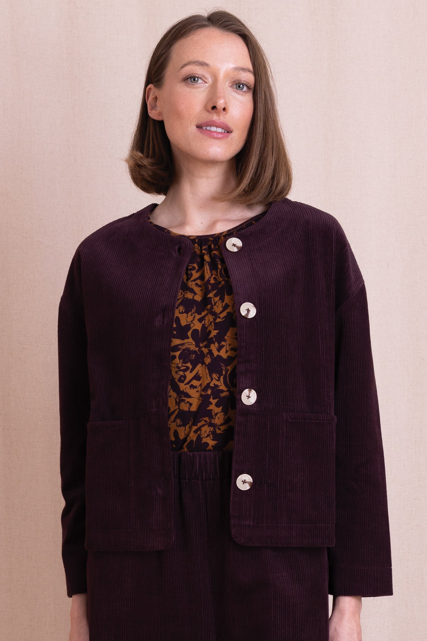 AW26 Chunky Cord Jacket - Burgandy