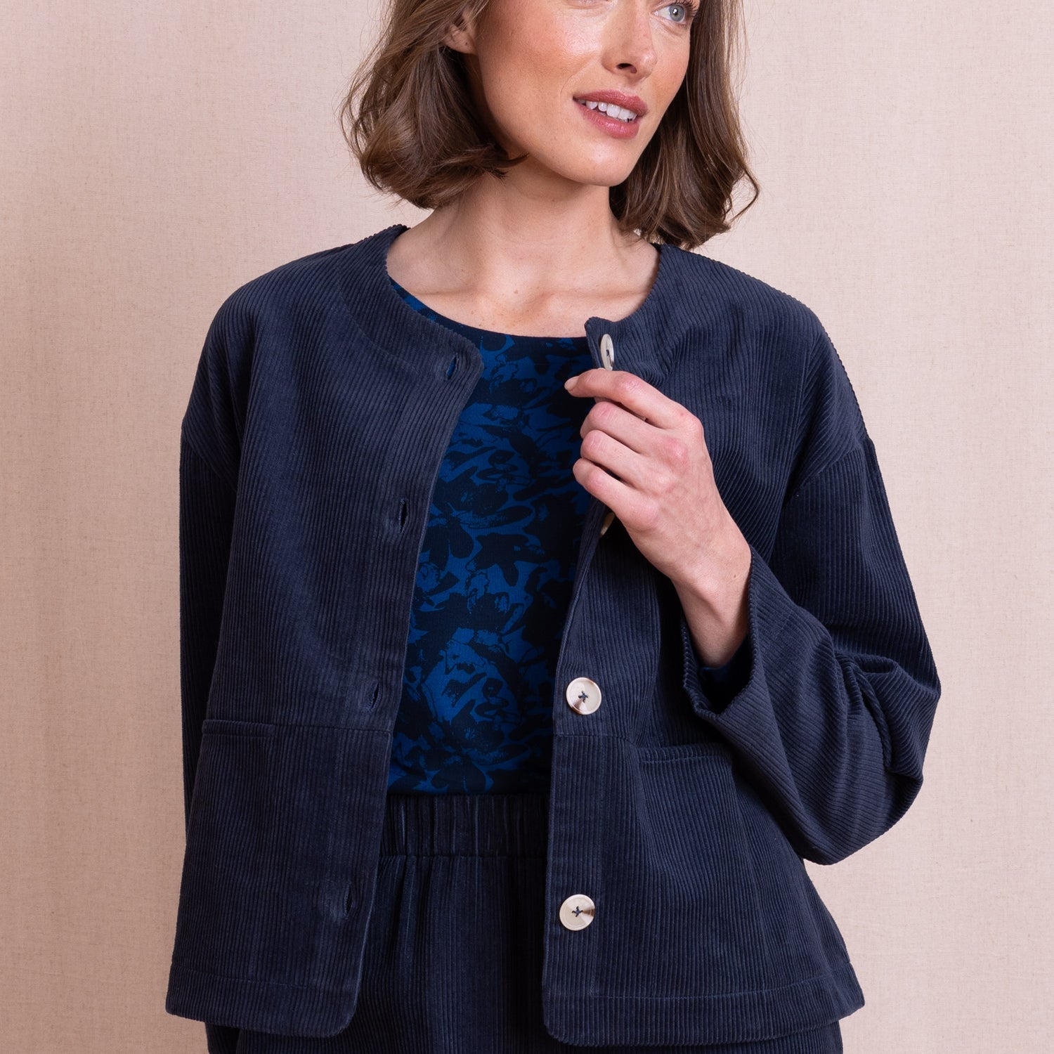 AW26 Chunky Cord Jacket - Navy