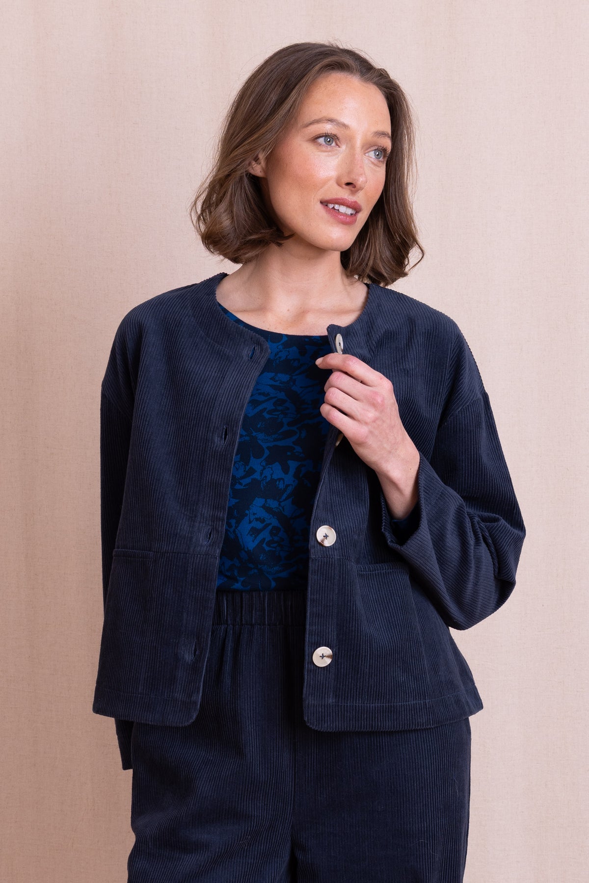 AW26 Chunky Cord Jacket - Navy