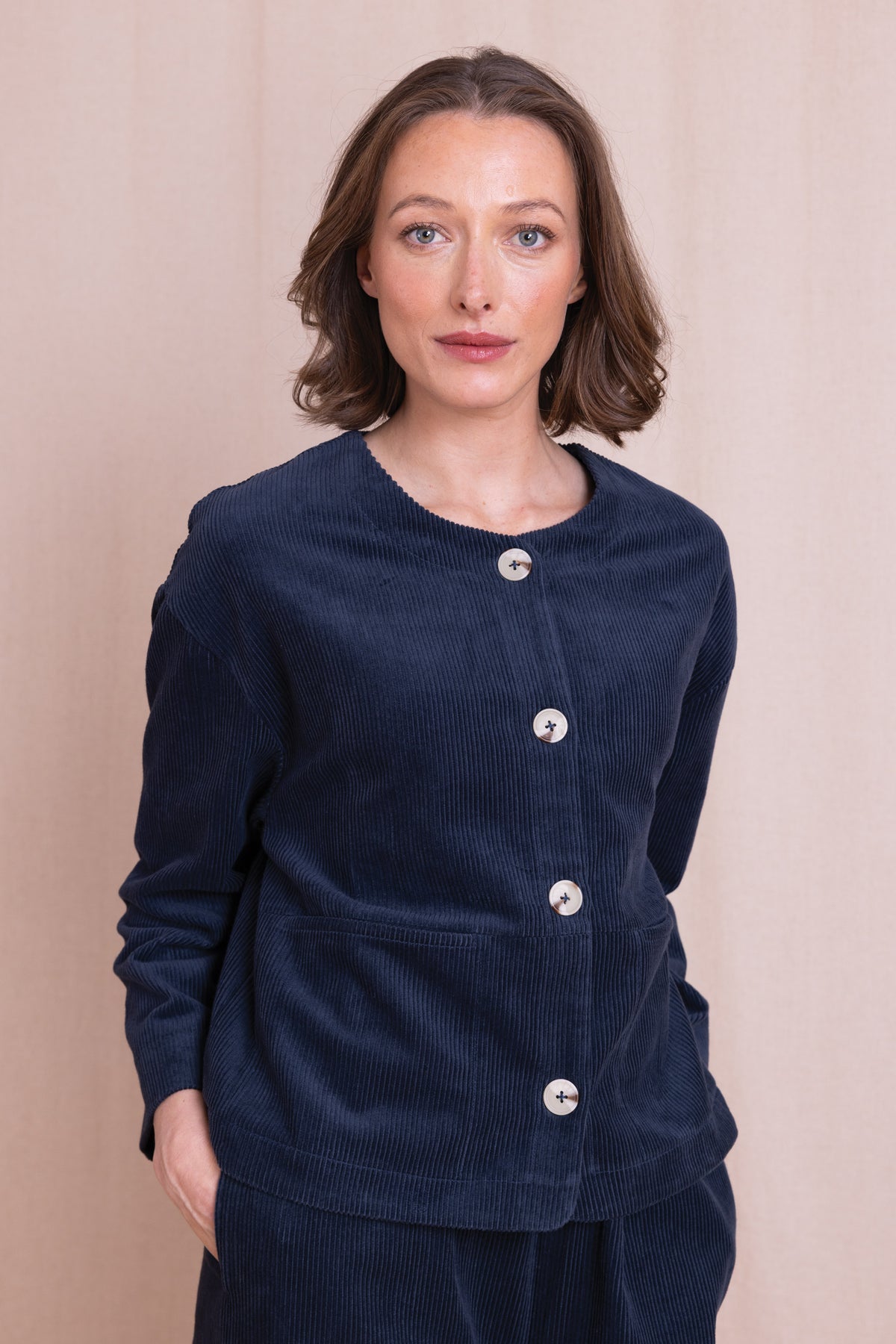 AW26 Chunky Cord Jacket - Navy